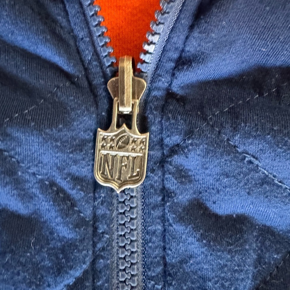 NFL Denver Broncos Navy Blue/Orange Reversible Quilted Jacket - Picture 7 of 9